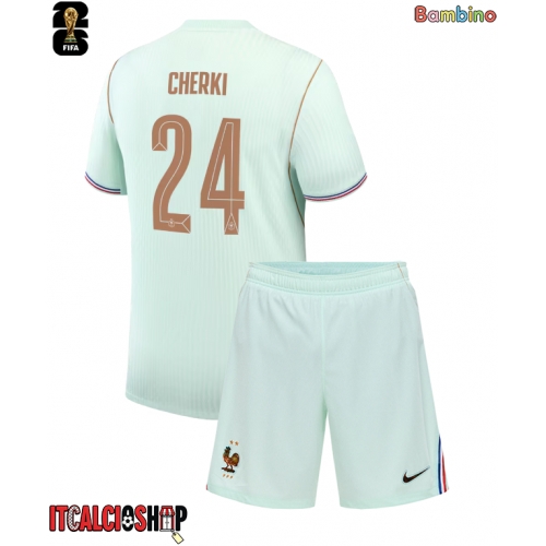 Francia Rayan Cherki #24 Seconda Maglia Bambino Mondiali 2026 Manica Corta (+ Pantaloni corti)